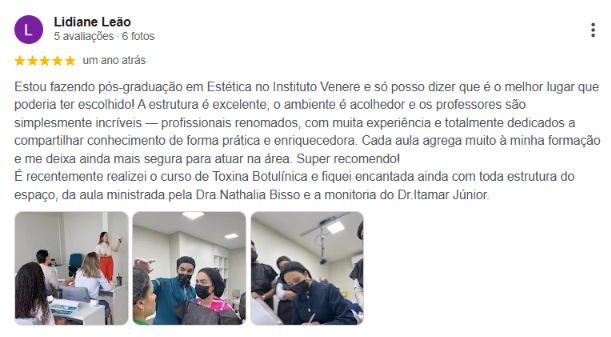 Avaliação Google · Instituto Venere