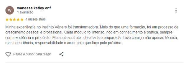 Avaliação Google · Instituto Venere