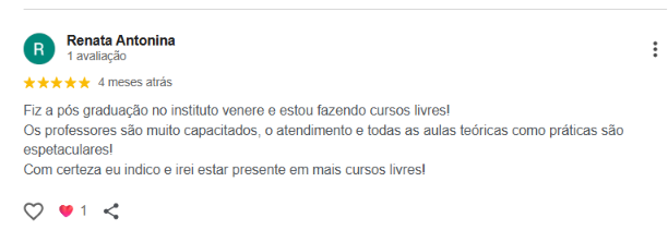 Avaliação Google · Instituto Venere