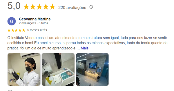 Avaliação Google · Instituto Venere