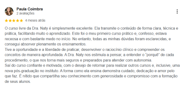 Avaliação Google · Instituto Venere