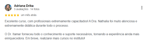 Avaliação Google · Instituto Venere