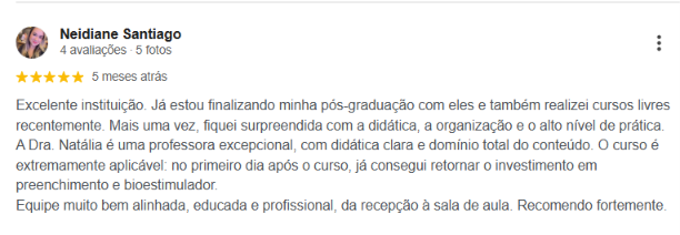 Avaliação Google · Instituto Venere