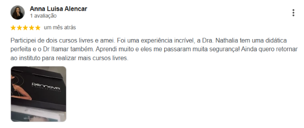 Avaliação Google · Instituto Venere